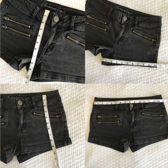 American Eagle Washed Black Jean Shorts Y2K Size 6. - Picture 6 of 6